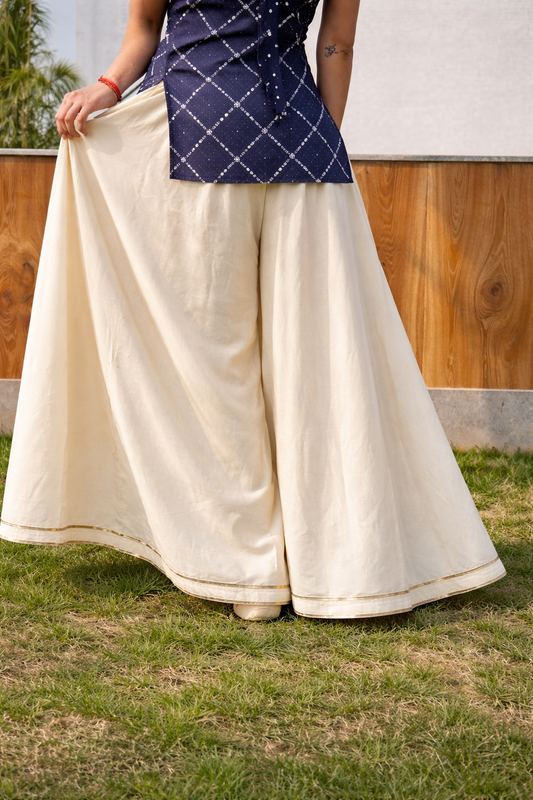 Cream Sharara Pants