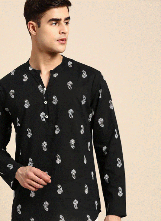 Black Paisley Kurta