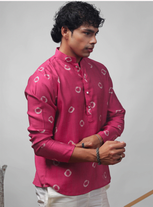 Fuchsia Print Kurta