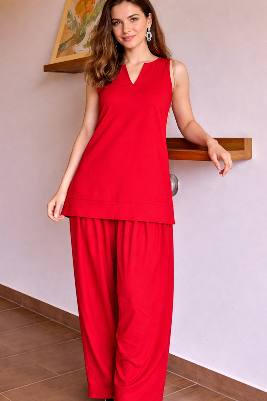 Crimson Farshi Salwar Set (2-Piece)