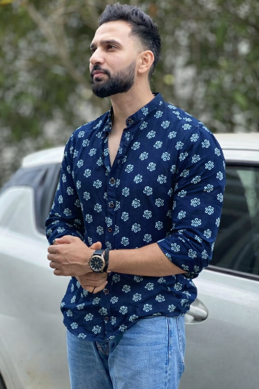 Blue Ethnic Motif Kurta