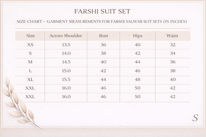 Blue Farshi Suit with Organza Dupatta