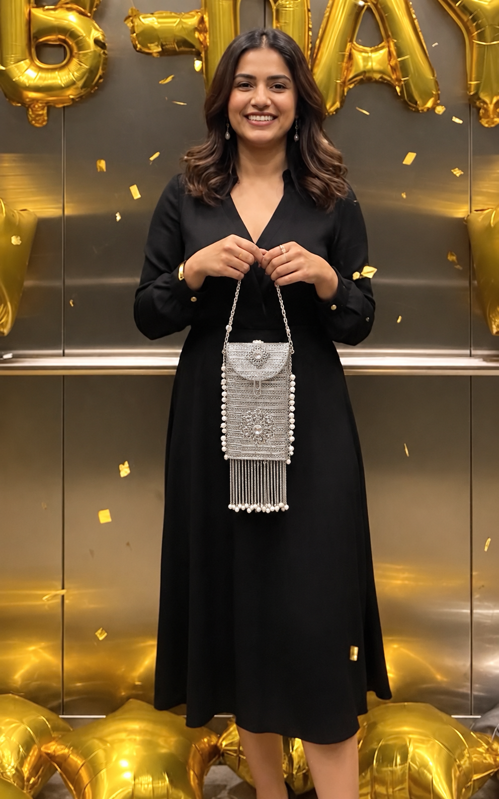 Jhumar SIlver Metal Purse