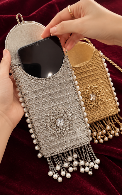 Jhumar SIlver Metal Purse