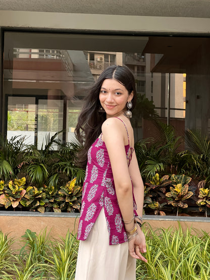 Magenta Meher Backless Kurti