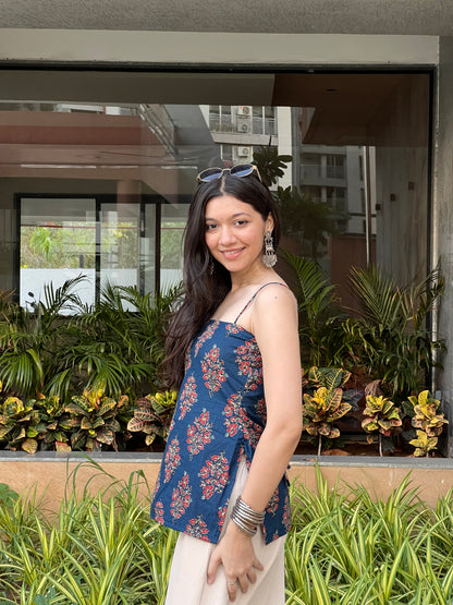 Midnight Fleur Backless Kurti