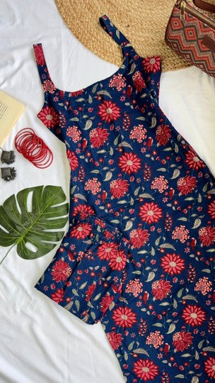 Navy Blue Floral Co-Ord Set (2-Piece)
