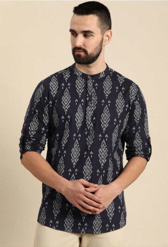Black Ikat Kurta