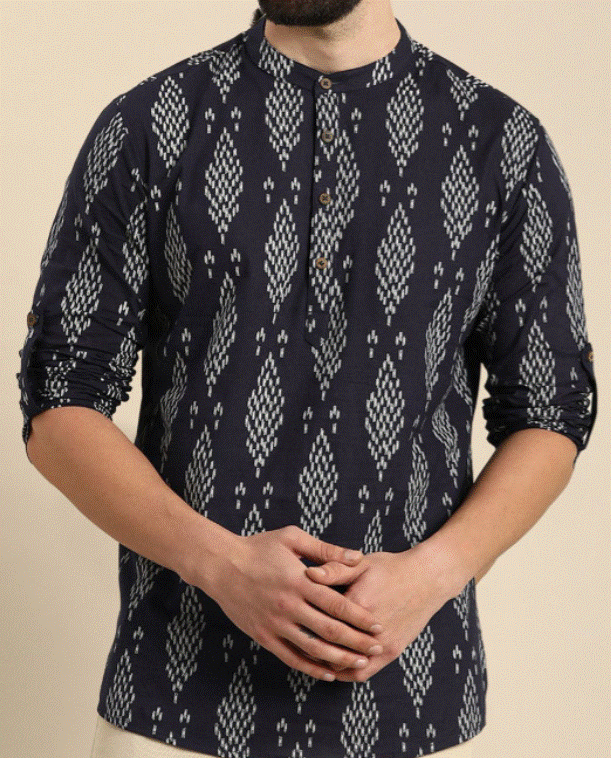 Black Ikat Kurta