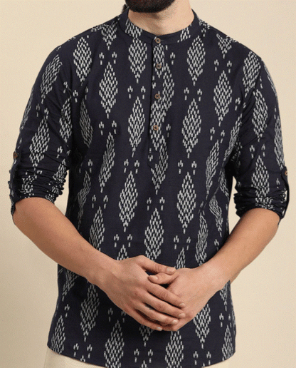 Black Ikat Kurta