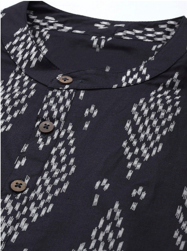 Black Ikat Kurta
