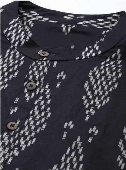 Black Ikat Kurta