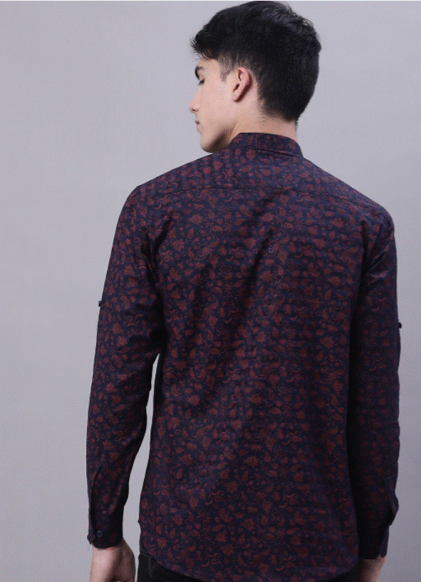 Dark Navy Floral Kurta