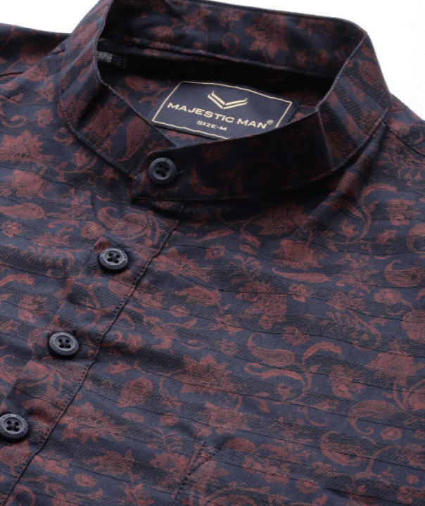 Dark Navy Floral Kurta