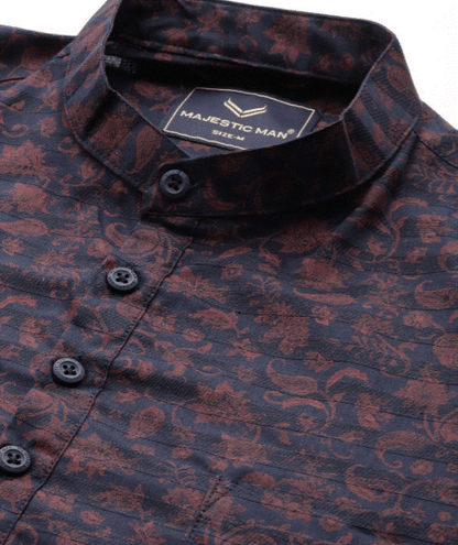 Dark Navy Floral Kurta