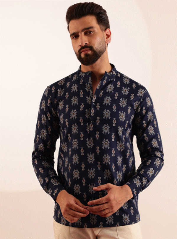 Navy Noor Printed Kurta
