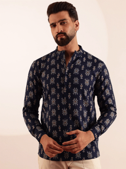 Navy Noor Printed Kurta