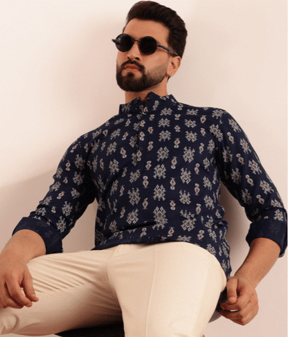 Navy Noor Printed Kurta