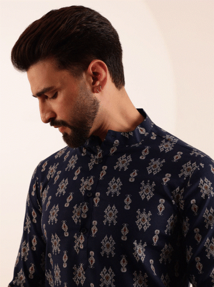 Navy Noor Printed Kurta