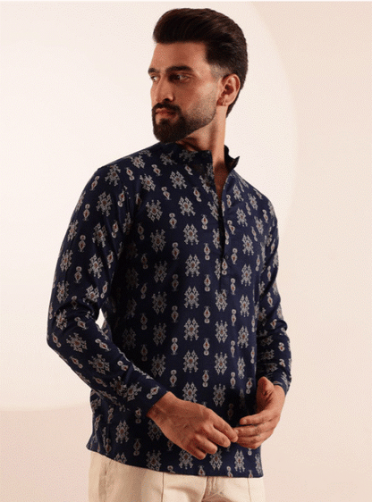 Navy Noor Printed Kurta