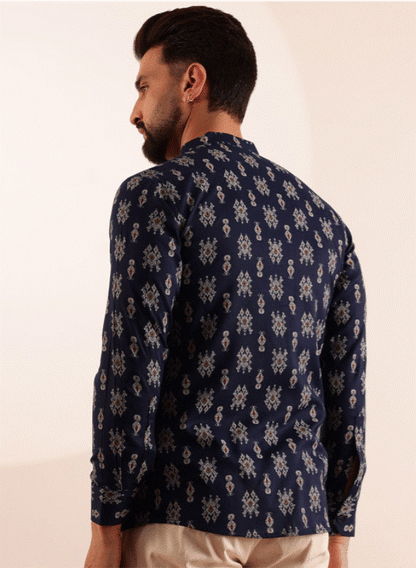 Navy Noor Printed Kurta