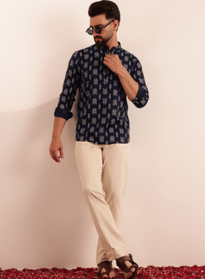 Navy Noor Printed Kurta
