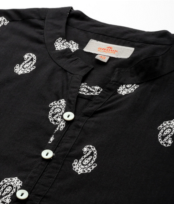 Black Paisley Kurta
