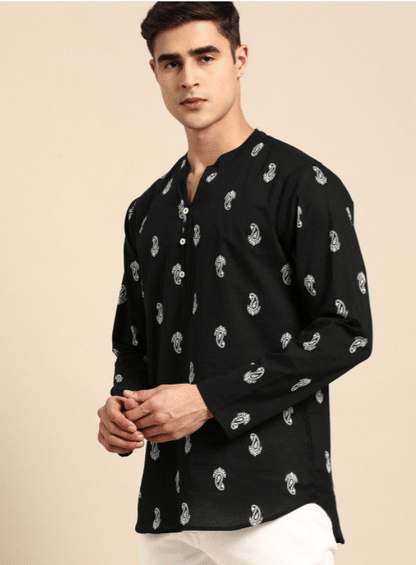 Black Paisley Kurta