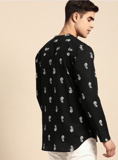 Black Paisley Kurta
