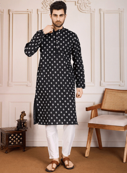 Black Zariya Kurta