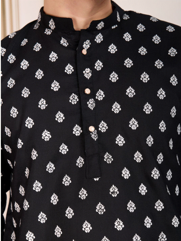 Black Zariya Kurta