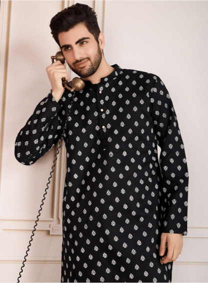 Black Zariya Kurta