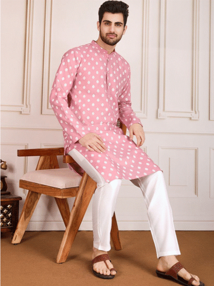 Pink Zariya Kurta