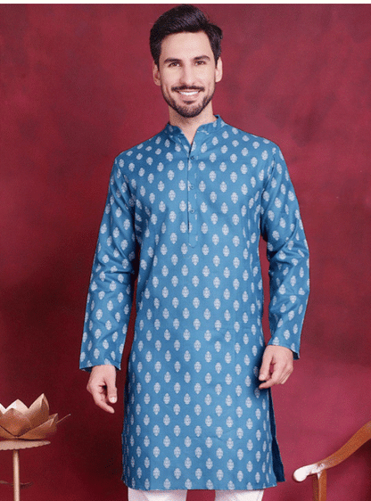Azure Print Kurta