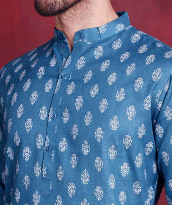 Azure Print Kurta