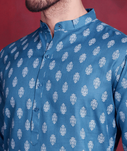 Azure Print Kurta
