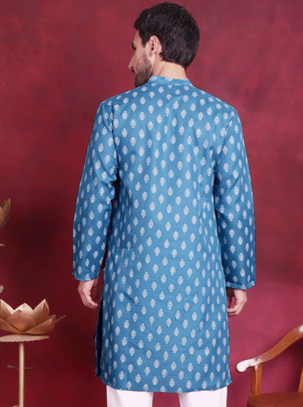 Azure Print Kurta