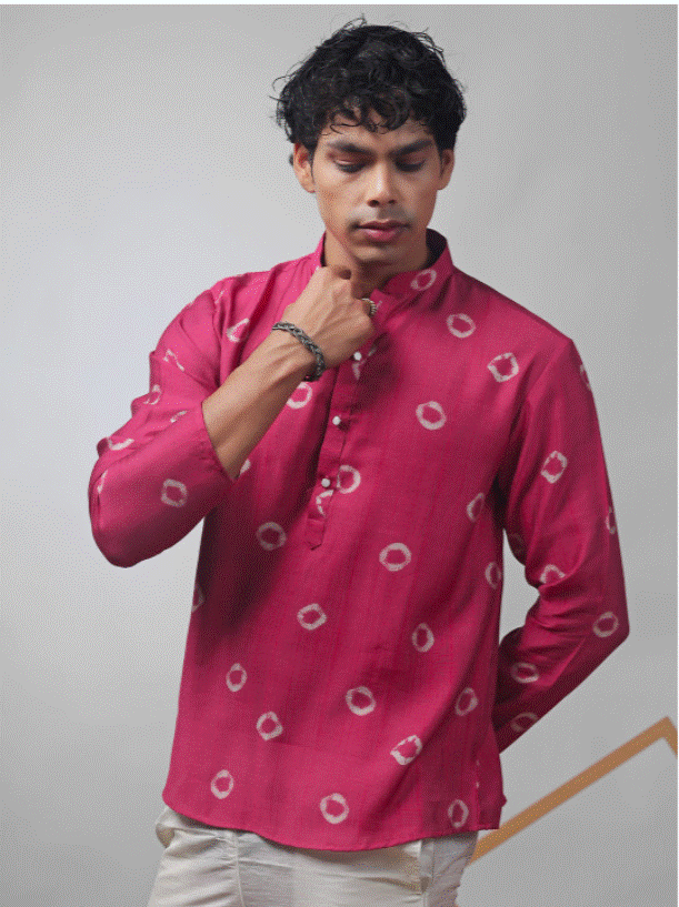 Fuchsia Print Kurta