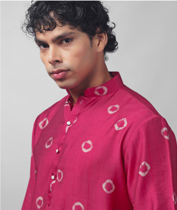 Fuchsia Print Kurta