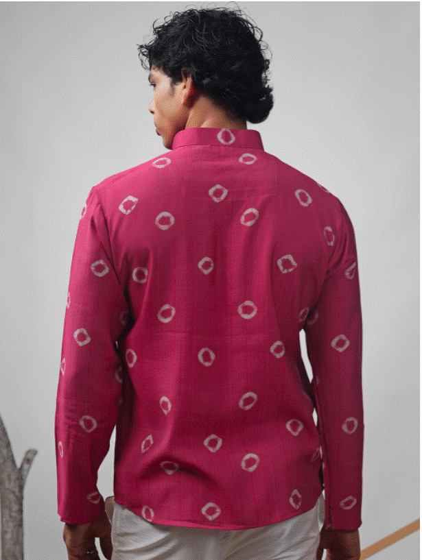 Fuchsia Print Kurta