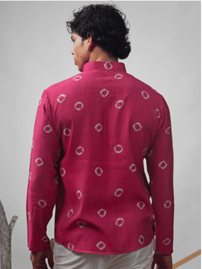 Fuchsia Print Kurta