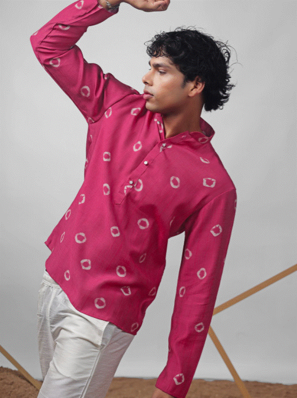 Fuchsia Print Kurta
