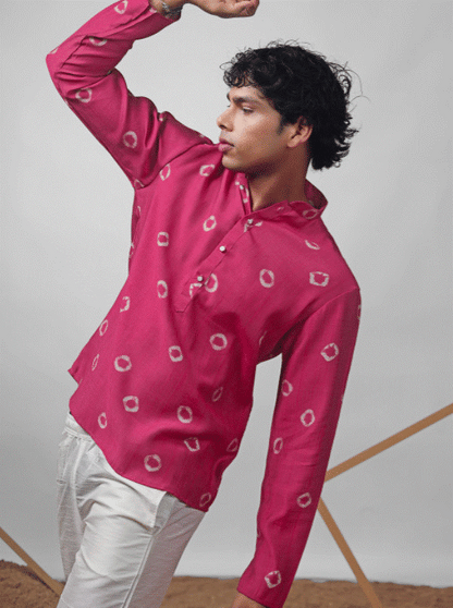 Fuchsia Print Kurta
