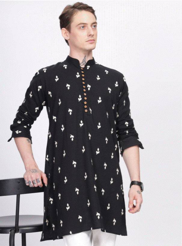 Midnight Petal Kurta