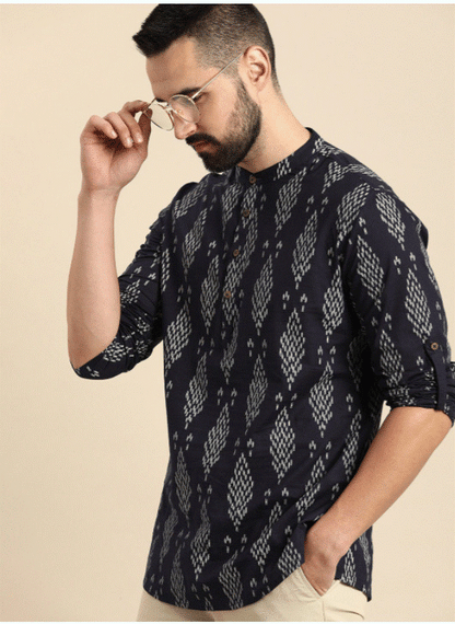 Black Ikat Kurta