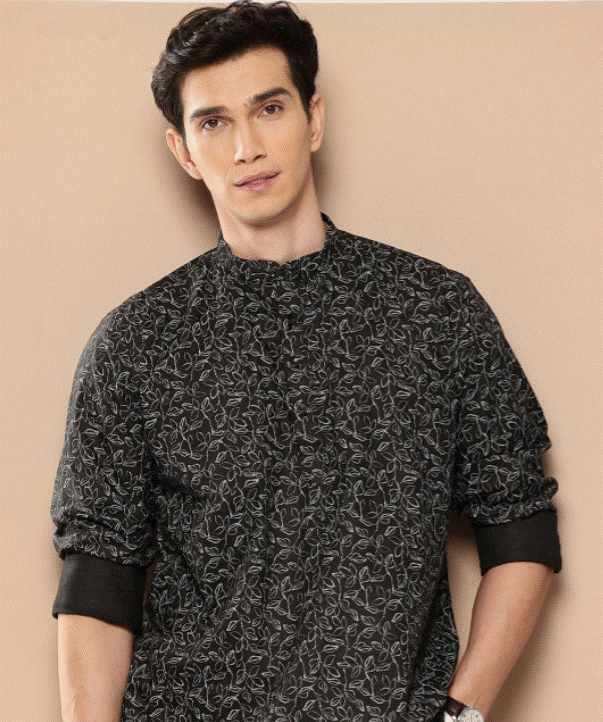 Black Botanica Kurta