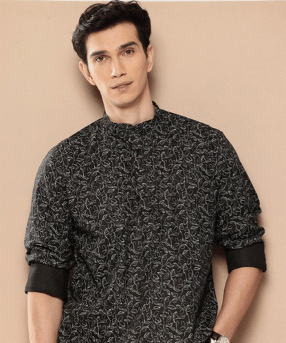 Black Botanica Kurta