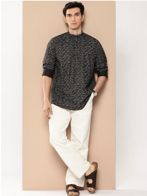 Black Botanica Kurta