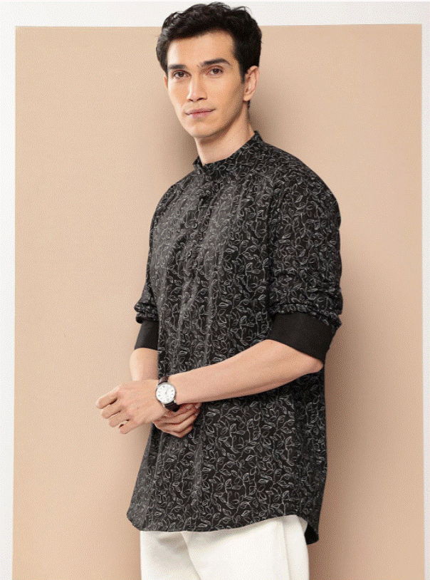 Black Botanica Kurta