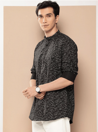 Black Botanica Kurta